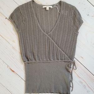 Merona Gray Faux Wrap Sweater Top